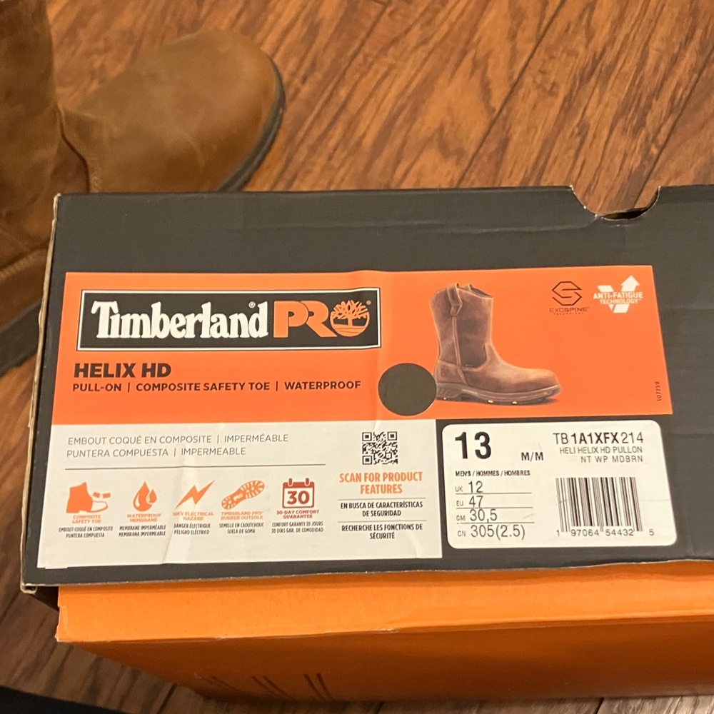 Timberland PRO Men's Tan Pull-On Steel Toe Waterproof Boots - Picture 2 of 8